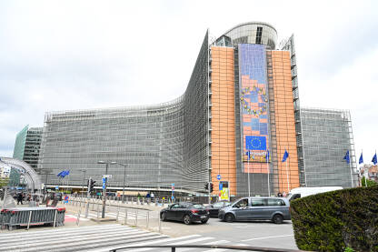 Brisel, Belgija: Institucije EU. Berlaymont zgrada. Sjedište Evropske komisije u Briselu.