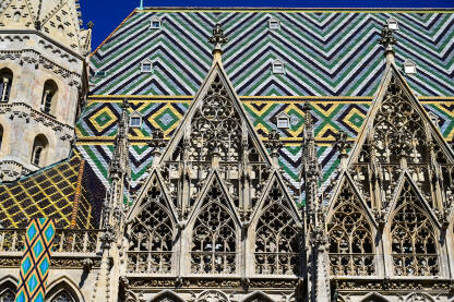 Bečka katedrala ili katedrala sv. Stjepana (Stephansdom). Beč, Austrija: Katedrala u centru grada.