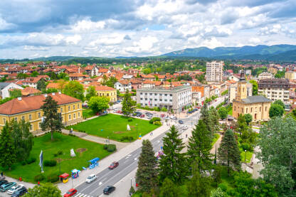 Panorama of town Gornji Milanovac, Serbia