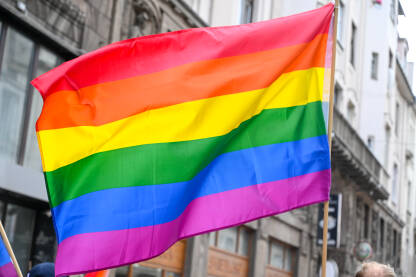 LGBTIQ zastava. Povorka ponosa.