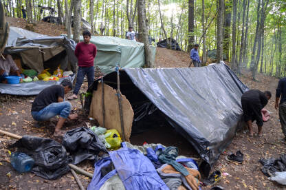 Velika Kladuša: Improvizovani izbjeglički kamp u šumi.