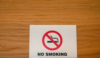 No smoking natpis. Zabranjeno pušenje u hotelu.