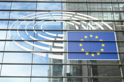 Brisel, Belgija: Zgrada Evropskog parlamenta. institucije EU.