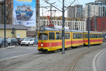 Tramvaj u Beogradu. Tramvaj u Beogradu. Javni gradski prijevoz.
