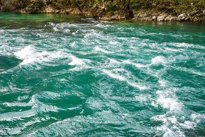 Prekrasna zelena rijeka teče u prirodi.