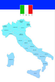 Mapa Italije sa ucrtanim granicama regija i provincija