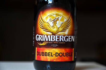 Grimbergen beer bottle. Belgijsko pivo.