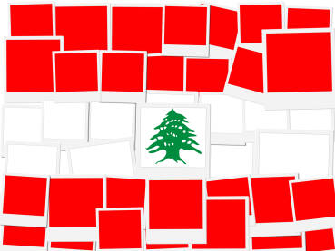Zastava Libana napravljena od Polaroid okvira.