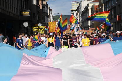 Povorka ponosa 2022., Sarajevo, Bosna i Hercegovina. LGBTIQ protest.