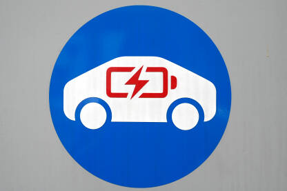 Simbol za punjenje električnih automobila. Znak stanice za punjenje hibridnih i električnih auta.