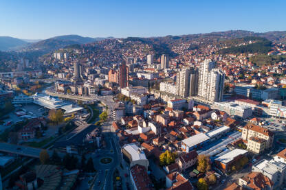Užice, panorama iz drona, Srbija, Serbia