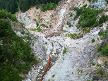 Devastacija nakon bujičnih poplava 04.10.2024. na kamenolomu Radava, na rijeci Željeznici u općini Kreševo.