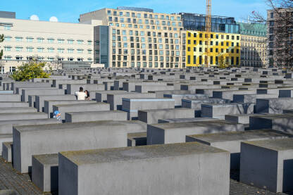 Berlin, Njemačka: Spomenik ubijenim Židovima Europe. Memorijal holokausta.