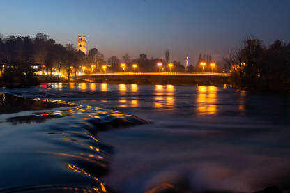 Gradski most Bihać, noćni snimak.