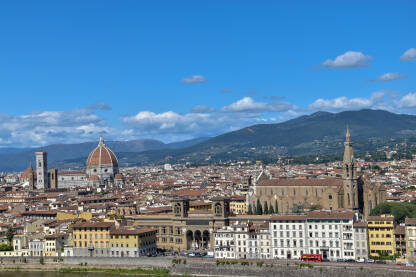 Dio Firence, u kome se vide katedrala Santa Maria del Fiore (Duomo) i crkva Santa Croce.