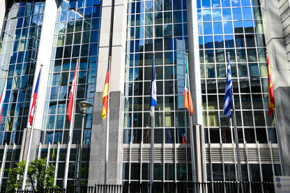 Brisel, Belgija: Zgrada Evropskog parlamenta. Institucije EU.