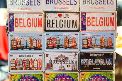 Brisel, Belgija. Suveniri u trgovini.