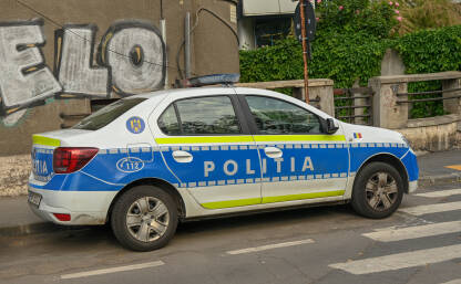 Policijsko auto u Rumuniji Rumunska policija. Vozilo policije u Rumuniji.