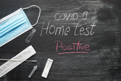Kućni test za Korona virus sa pozitivnim rezultatom.