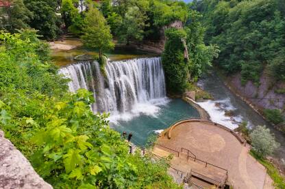 Vodopad u Jajcu na rijeci Plivi.