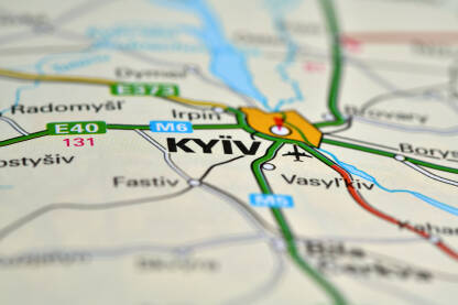 Mapa Kijeva, glavnog grada Ukrajine