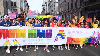 Povorka ponosa 2022., Sarajevo, Bosna i Hercegovina. LGBTIQ protest.