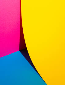 Papirna 3d podloga u tri boje, žuta, pink, roze i plava boja