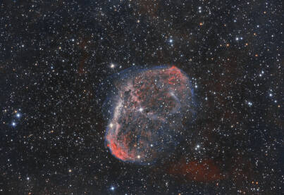 Maglica NGC 6888 Polumjesec, snimljena teleskopom