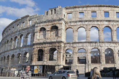 Pulska Arena. Antički amfiteatar iz rimskog doba u centru grada. Pula, Istra, Hrvatska