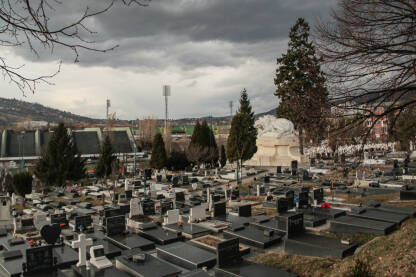 Skulptura umiruću lav, na groblju Lav, Sarajevo