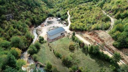 Gradilište strojare MHE Hotovlje na Vrhovinskoj rijeci u općini Kalinovik.