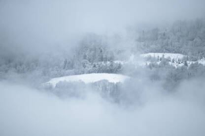 Proplanci u magli na planini Lisini iznad Mrkonjić Grada.