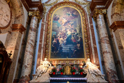 Beč, Austrija. Umjetnička djela u crkvi. Slike.
