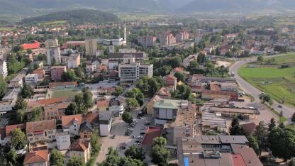 Centar grada Bugojno iz zraka