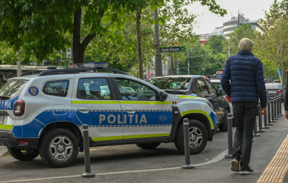 Policijsko auto u Rumuniji Rumunska policija. Vozilo policije u Rumuniji.