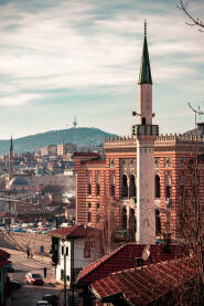 Pogled na stari dio Sarajeva sa Alifakovca.