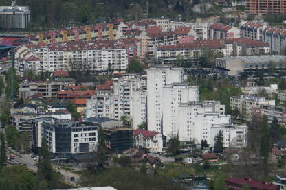 Pogled na nebodere u Boriku i kompleks novih zgrada u ovom naselju.