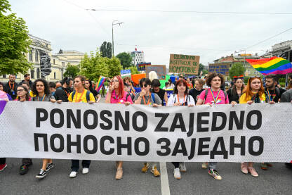 Sarajevo, Bosna i Hercegovina, 24. juni 2023.: Povorka ponosa. Borba za LGBTIQ prava i slobode. Protest.