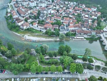 Panorama Konjica za vrijeme ceremonije otvaranja EP u raftingu.