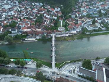 Panorama Konjica za vrijeme ceremonije otvaranja EP u raftingu.