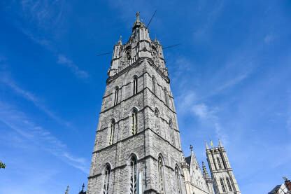 Gent, Belgija: Belfry of Ghent. Srednjovjekovna kula u staroj jezgri grada.