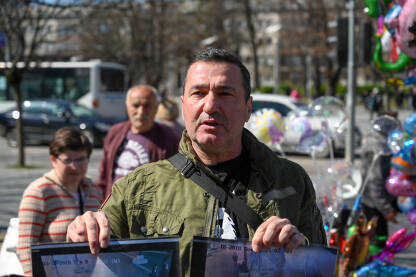 Davor Dragičević na protestu.
